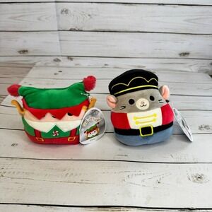 Lot of 2 Squishmallows Murray & Emmy  Holiday 5" Plush Stuffed Animals‎ NWT